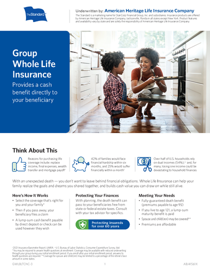 Whole Life brochure cover